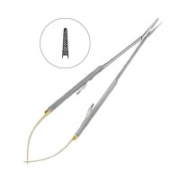 Иглодержатель микрохирургический прямой Castroviejo-Gomel TC, длина 180 мм | HLW Dental Instruments (Германия)