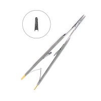 Иглодержатель хирургический прямой Castroviejo-Gomel TC, длина 160 мм | HLW Dental Instruments (Германия)