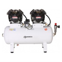 Remeza КМ-100.VS204Т - безмасляный компрессор для 4-х стоматологических установок, без осушителя, с ресивером 100 л, 300 л/мин | Remeza (Белоруссия)