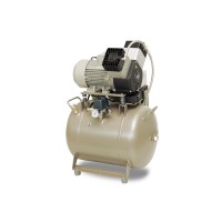 EKOM DK50 2V/50 - безмасляный компрессор для 2-x стоматологических установок без кожуха, без осушителя, с ресивером 50 л | EKOM (Словакия)