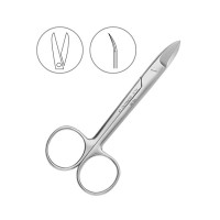 Ножницы коронковые изогнутые, 100 мм, зубчатые | HLW Dental Instruments (Германия)