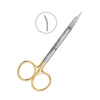 Ножницы хирургические изогнутые Goldmann-Fox TC,125 мм | HLW Dental Instruments (Германия)