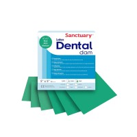 Latex Dental Dams - коффердам с ароматом мяты, зелёный цвет, 127×127 мм, 52 шт. | Sanctuary Health (Малайзия)