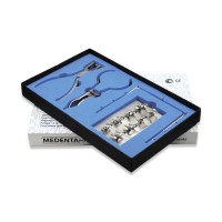 129-SET - комплект из 4 инструментов и 8 креплений для наложения резиновой завесы Раббер Дам Медента | Medenta Instruments Co. (Пакистан)