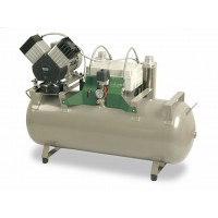 EKOM DK50 2V/110 - безмасляный компрессор для двух стоматологических установок без кожуха, без осушителя, с ресивером 110 л | EKOM (Словакия)