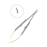 Иглодержатель хирургический изогнутый Castroviejo-Gomel TC, длина 140 мм | HLW Dental Instruments (Германия)