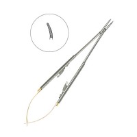 Иглодержатель-микро изогнутый Micro-Nadelhalter TC, длина 180 мм | HLW Dental Instruments (Германия)