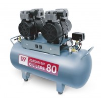 W-604 - безмасляный компрессор для 1-2 стоматологических установок с ресивером 80 л (170 л/мин) | WuerWei (Китай)
