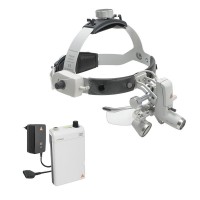 Heine ML4 LED HR 2.5x - налобный светодиодный осветитель ML4 LED в комплекте с бинокулярными лупами HR 2.5x с креплением i-View и защитным щитком S-Guard | Heine (Германия)