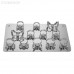 Rubber Dam Technic Set - набор для установки системы раббердам: 12 кламмеров на подставке, перфоратор, щипцы, рамка | Dentech Corporation (Япония)